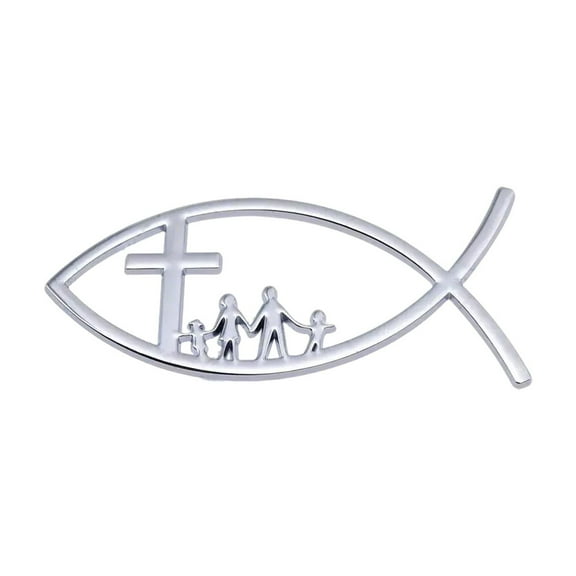BIBABLYKE 3D Car Fish Decal Sticker Christian Fish Emblems Sticker Adhesive Metal Decal Universal for Car Window Bumper