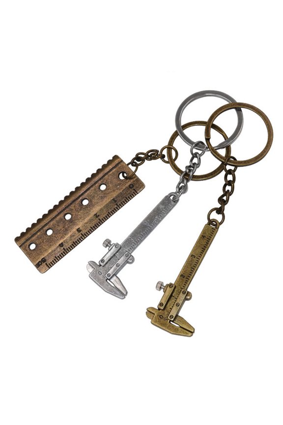 3Pack Mini Vernier Caliper Straight Tooth Keychain Pendant Handy Tool Precision Miniature Pocket Vernier Caliper Keyring