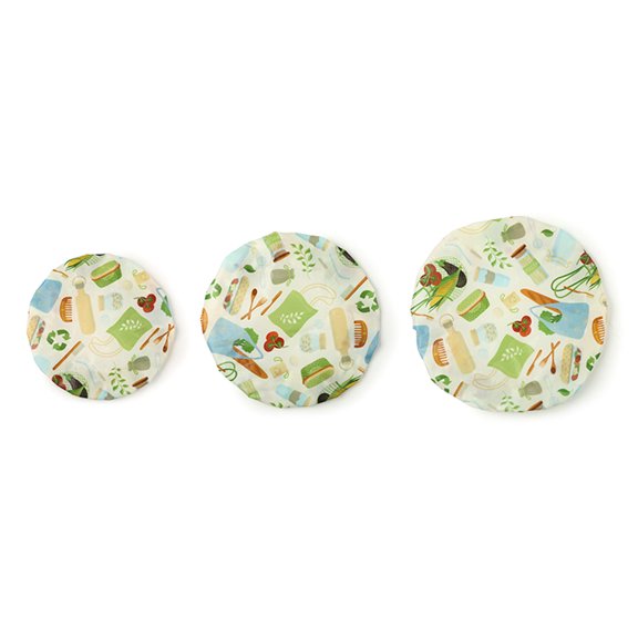 BIBABLYKE 3pcs Waterproof Elastic Cotton Bowl Covers Beeswaxes Food Safe Bread Proofing Lids for Sourdough Rising and Storage