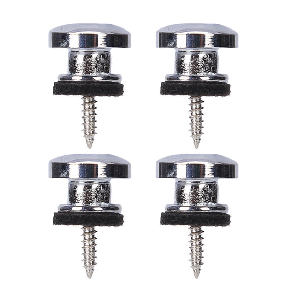 BIBABLYKE 4 Pcs Guitar Strap Lock Buttons Metal End Pins Security Straplocks Belt Buckle Retainer System for Guitar Bass Ukulele