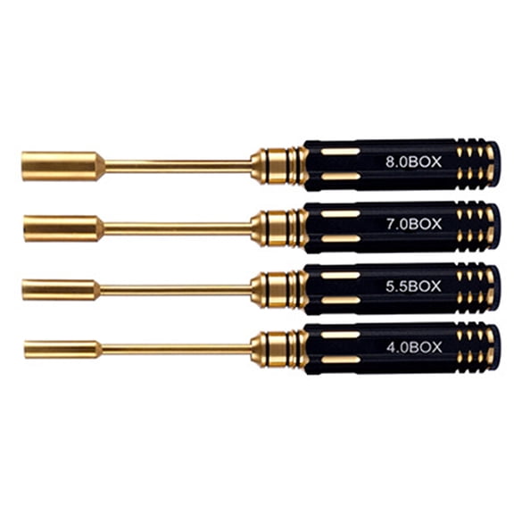 BIBABLYKE 4Pcs Hex Screw Driver Set Metal Hexagon Screwdriver Wrench Tool Kit For Car Helicopter Fpv Screw Driver Set