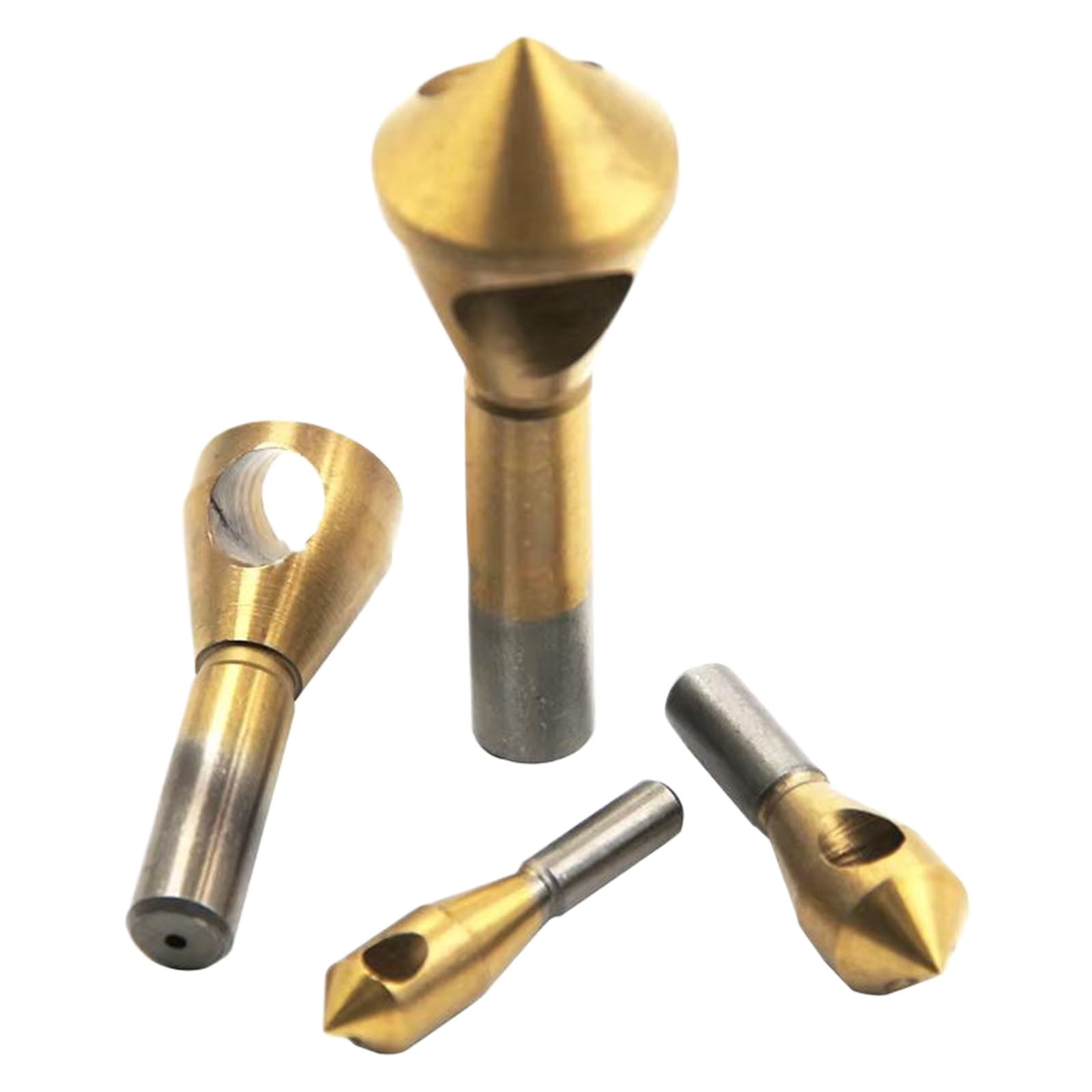 BIBABLYKE 4pcs Coated Countersink Deburring Drill Bit Set for Steel ...