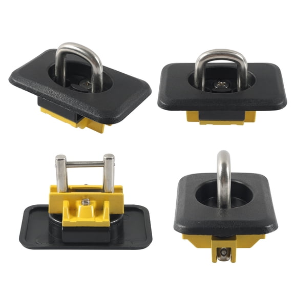 BIBABLYKE 4pcs/set Retractable Rings Tie Down Anchors Heavy Duty Retractable Anchors Points set for Truck Bed Cargo Management