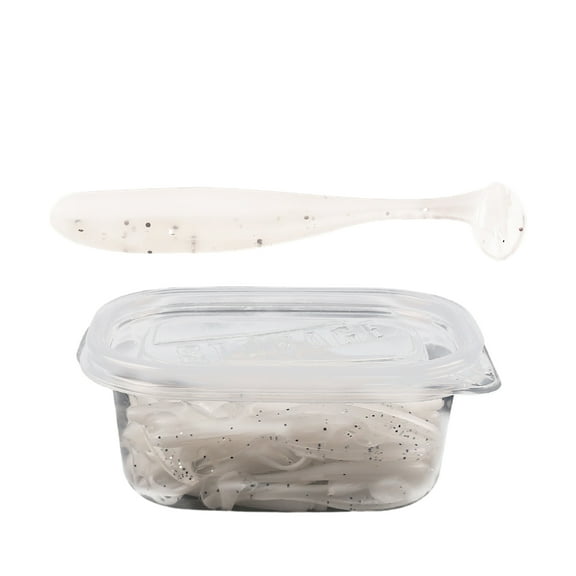 BIBABLYKE 50 Pcs Paddle Tail Swimbaits Lures Soft Silicone Fishing Lures Artificial Swimbaits for Freshwater and Saltwater