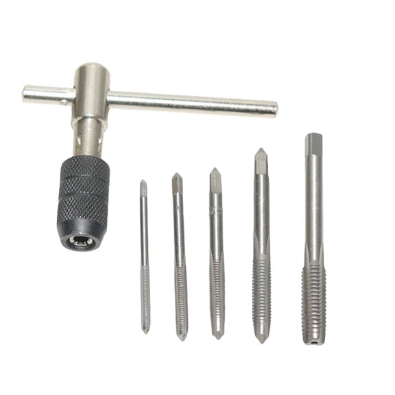 BIBABLYKE 5Pcs 3-6mm T Shaped Tap Wrenches Set for Thread Tapping 3-8 Hand Tool for Metal and Wood