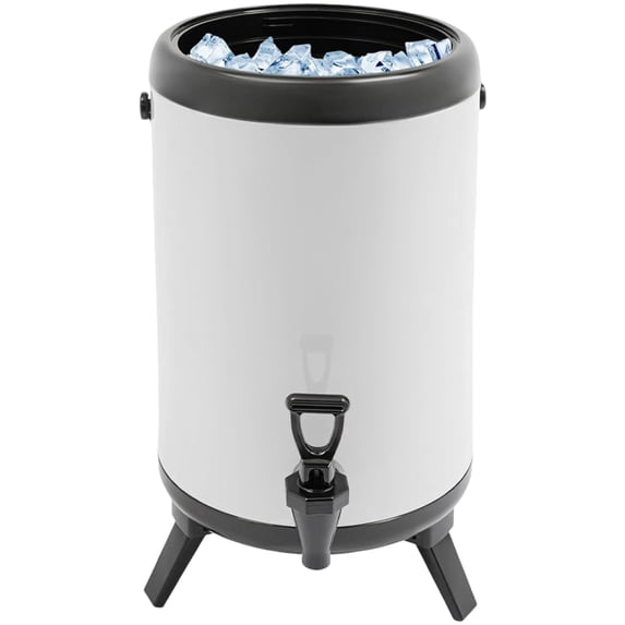 BIBABLYKE 6L Large Capacity Stainless Steel Milk Teas Bucket Insulated Beverages Dispenser Hot Cold Drink Container with Spigot
