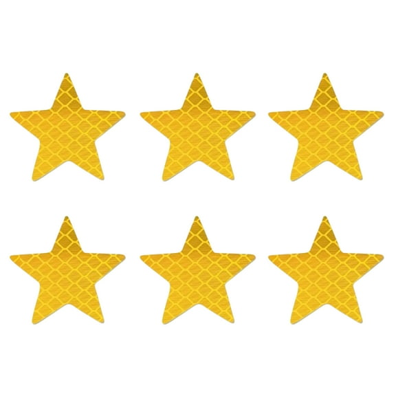 BIBABLYKE 6pcs Reflective Star Decals for Car Motorcycles Night Visibility Safety Stickers Enhanced Nighttime Safety Easy to Apply