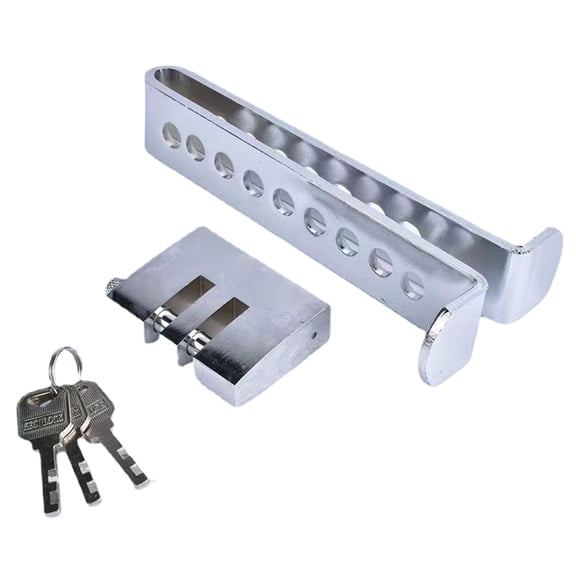 BIBABLYKE 8 Hole / 9 Hole Car Pedal Security Lock Steel Car Safety Lock Car Brake Clutch Pedal Lock with 3 Key