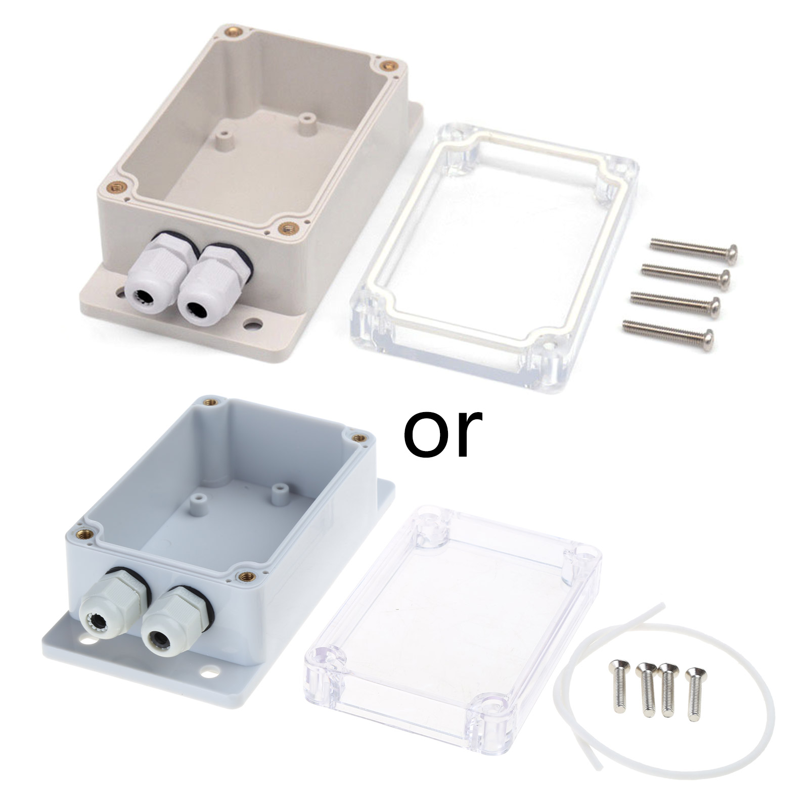 BIBABLYKE ABS Plastic Dustproof Waterproof IP66 Electrical Boxes Hinged Shell Outdoor Universal Project Enclosure Clear Cover
