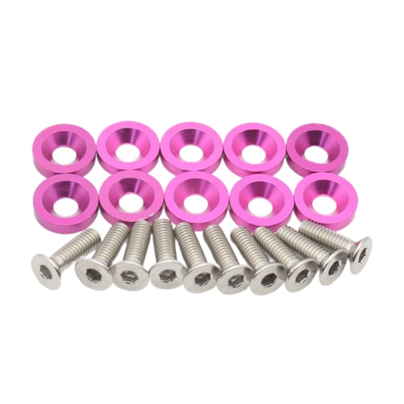 BIBABLYKE Aluminum Fenders Bumper Washers M6x19.5mm Bolt Engine Dress Up Kit Car Modification Fasteners Fenders Washer