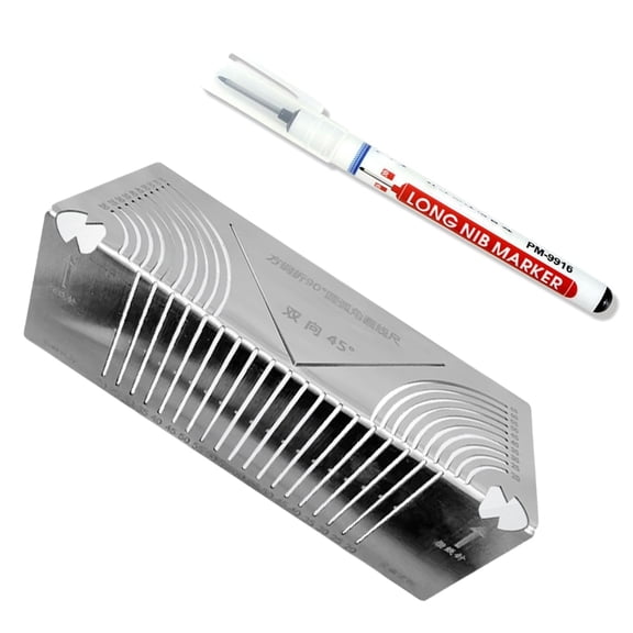 BIBABLYKE Angles & Arcs Marking Tool Adjustable Linear Arcs Two-Purpose Scriber Metal Marking Tool for Metalworking Engineering