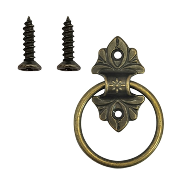 BIBABLYKE Antique Bronze rings Pull Knobs Vintage Type Drawer Handles Classical Round Drawer Pulls Upgrades for Cabinet Dresser