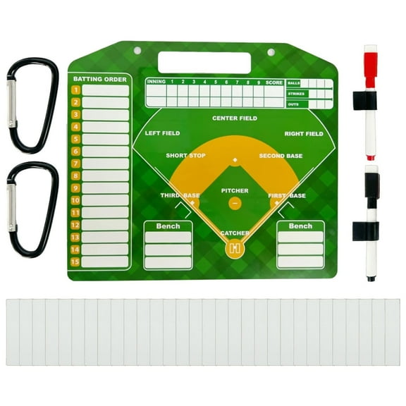 BIBABLYKE Baseball Coaching Board Double Sided Baseball Lineups Board Dry Erases Baseball Clipboard Coaching Accessories Enduring