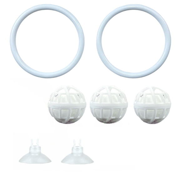BIBABLYKE Betta Fish Training Rings Set with Nitrifying Ball and Suction Cup for Aquariums Water Quality Maintenance Enrichment