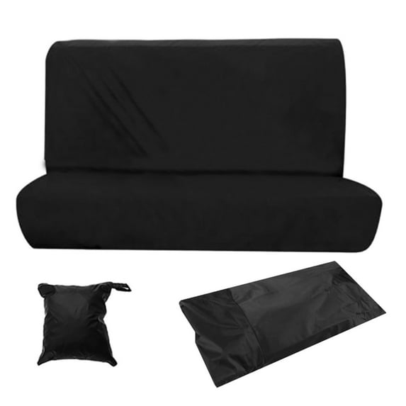 BIBABLYKE Black Oxford Cloth Car Seat Cover Front / Rear Seat Cushion Cover Waterproof Full Wrap Seat Protector,Universal