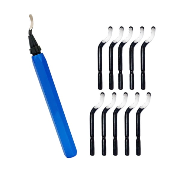 BIBABLYKE Blue Deburring Tool Set Includes 10 BS1010 Cutter or 15Cutter For Accuracy And Efficiency In Metal And Plastic Finishing