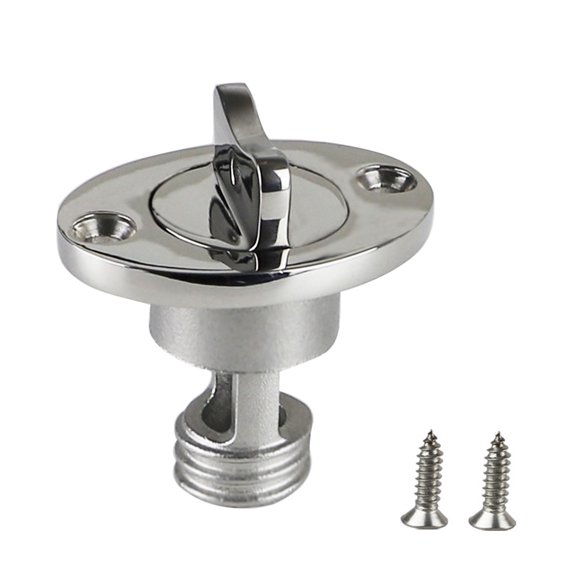 BIBABLYKE Boat Deck Pull Handle Outlet Steel Water Drain Solution Twistable Transom Drain Plug Essential Hardware Simple Install