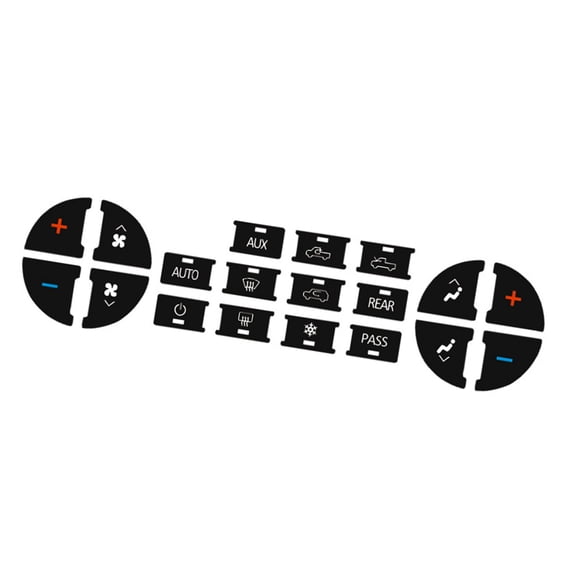 BIBABLYKE Car Button Repair Stickers Universal Automotive Interior Button Decals Stickers Replacement Trim Car A/C Radio Stickers
