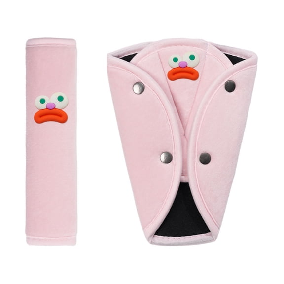 BIBABLYKE Children Safety Belt Covers Shoulder Pads Prevent Neck Strangulation with Soft Plush Materials for Comfortable Car Rides