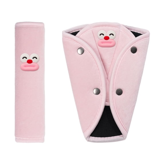 BIBABLYKE Children Safety Belt Covers Shoulder Pads Prevent Neck Strangulation with Soft Plush Materials for Comfortable Car Rides