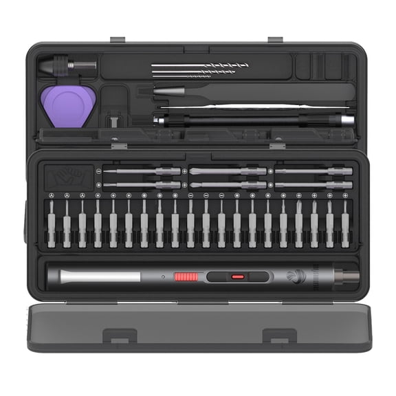 BIBABLYKE Cordless Mini Electric Drill Screwdriver Set with 3 Gears Torque and LED light for Home and DIY Projects Repair Tool