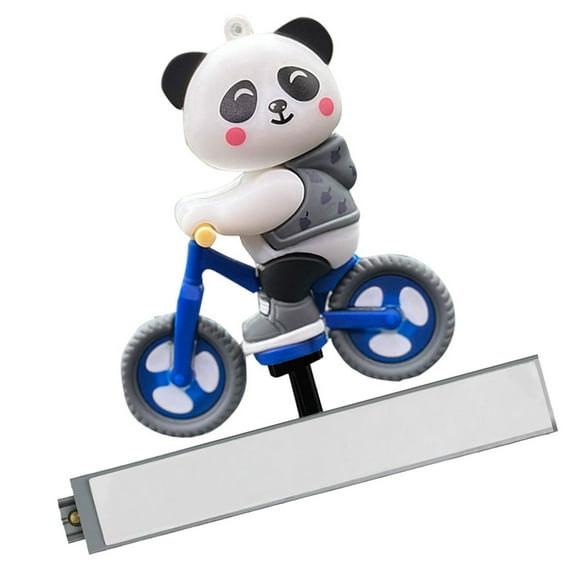 BIBABLYKE Cycling Panda Car Ornament,Funny Sliding Moving Panda Car Dashboard Decorations Center Console Screen Toy