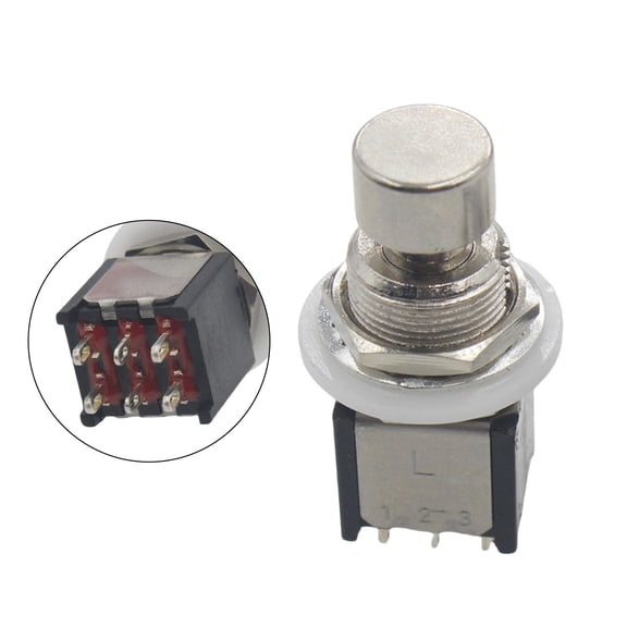 BIBABLYKE DPDT Latching Stomps Pedal Foot Switches Replacement 6 Pin Momentary Stomps Foot Pedal Switches Emergency Stop Button