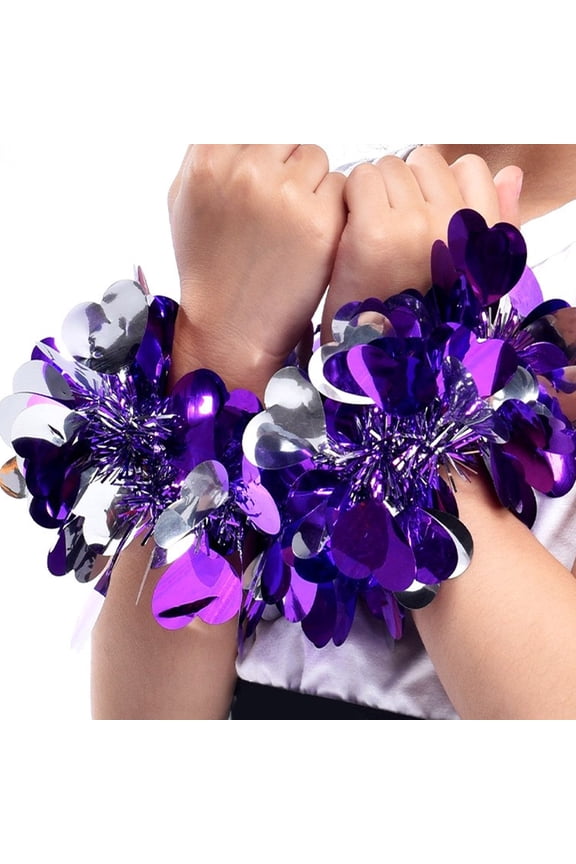 Dance Wrist Bracelets,Dance Performances Wrist Bracelets Sequins Wristband Sparkling Glitter Bracelet Headdress Halloween Costume Accessory,10-25cm