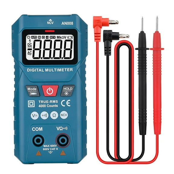 BIBABLYKE Digital Intelligent Multimeter Automatic Tester Not Contact Electric Meter ABS for voltages Resistance & Continuity Detection