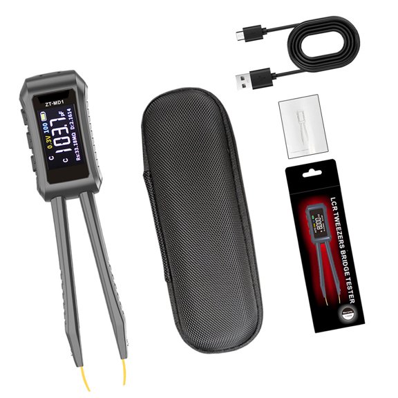 BIBABLYKE Digital Tweezer Tester Resistance Capacitance Diode Tester Measurement Tools Clear Display Professional Meter