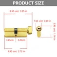 thumbnail image 1 of BIBABLYKE Door Cylinder Lock Security Interior Lock Anti-theft Entrance Metal Door Lock with 3 Keys Home Door Accessories, 1 of 1