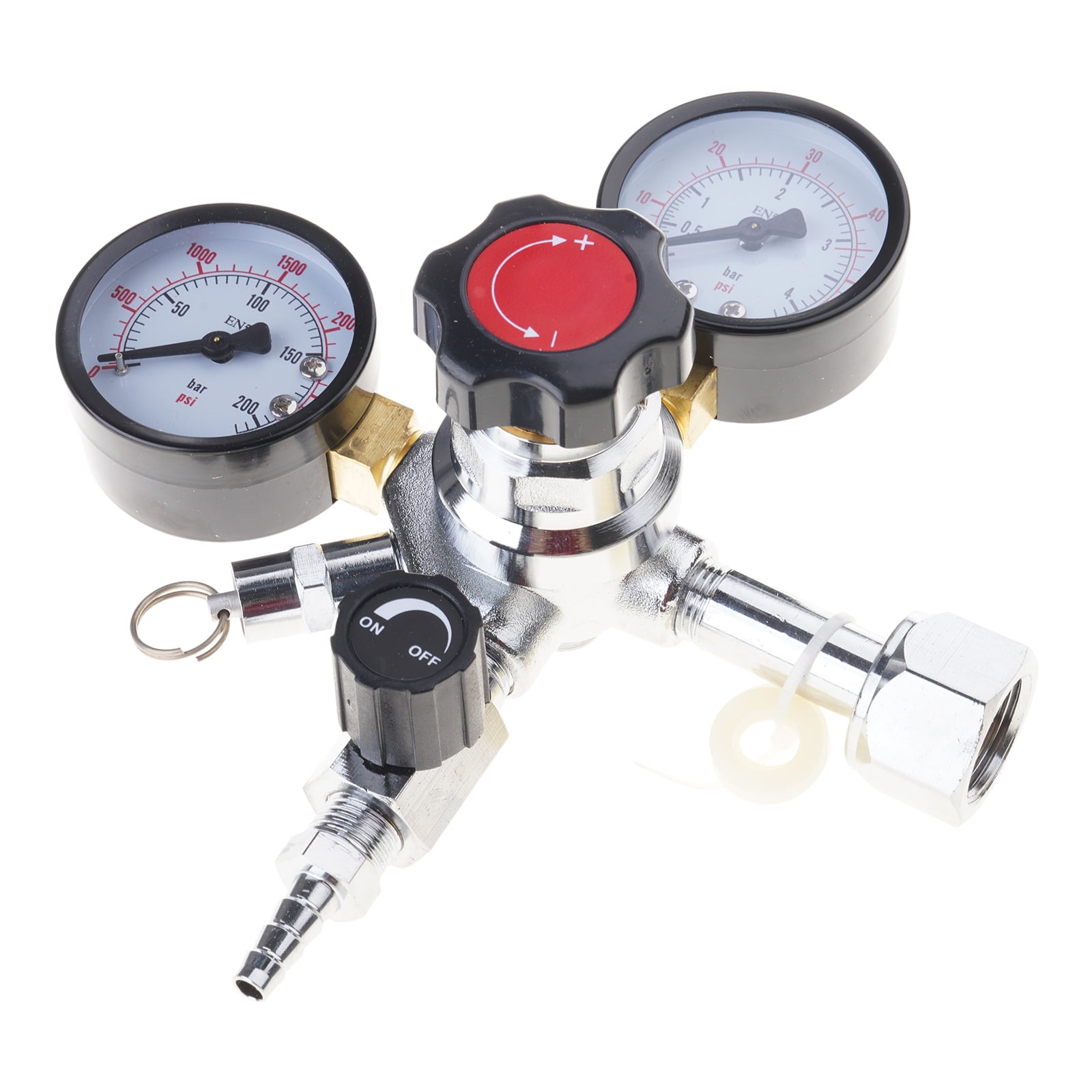 BIBABLYKE Double Stage CO2 Regulator Kegerator for Beer Kegs Dispensing and Sodas Water Carbonation Homebrewing Equipment