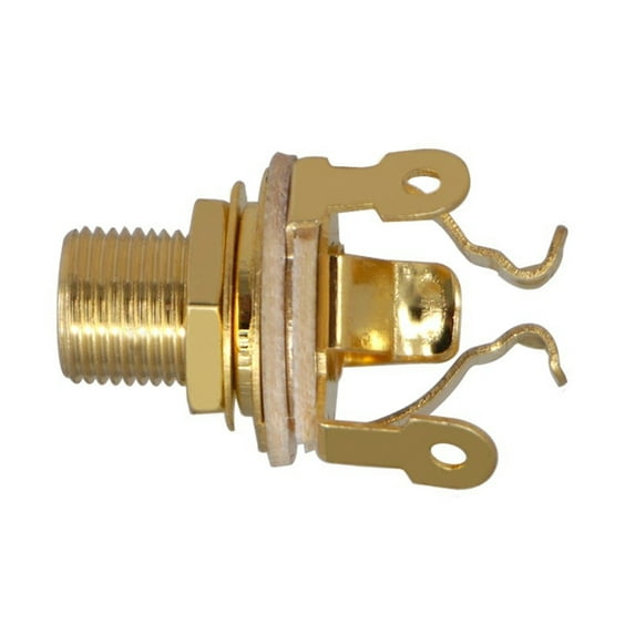 BIBABLYKE Electric Guitar Input Output Jacks For Electric Guitar Bass, Guitar 1/4Inch 6.35mm Mono Jacks Output Socket Nut & Washer