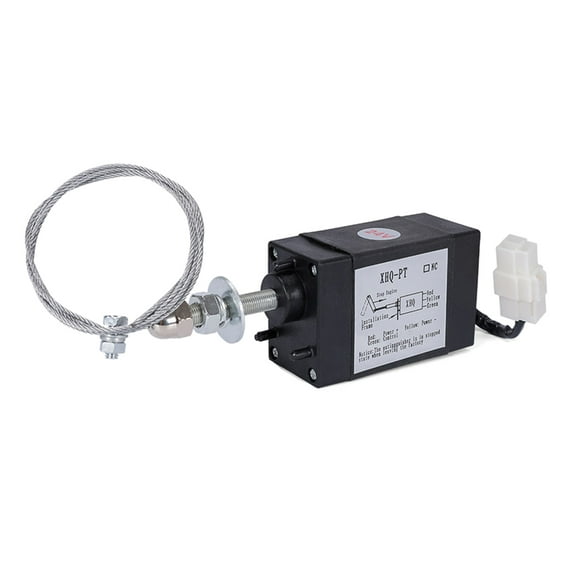 BIBABLYKE Engine Fuel Shutoff Solenoid Valves 12V/24V, Electric Stop Solenoid for Power Generators, Diesels Motor Shutdown Control