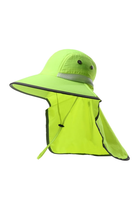 Fluorescent Outdoor Fishing Hat Sun Protective Fisherman Hat With Wide Brims And Neck Shield For Hiking And Fishing