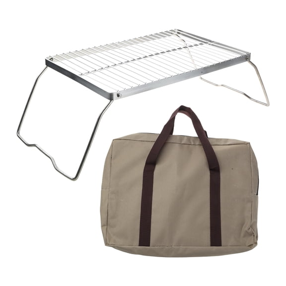 BIBABLYKE Folding Barbecue Table Stainless Steels Grilling Table With Legs Camping Tables Foldable Camping Equipment Stove Rack