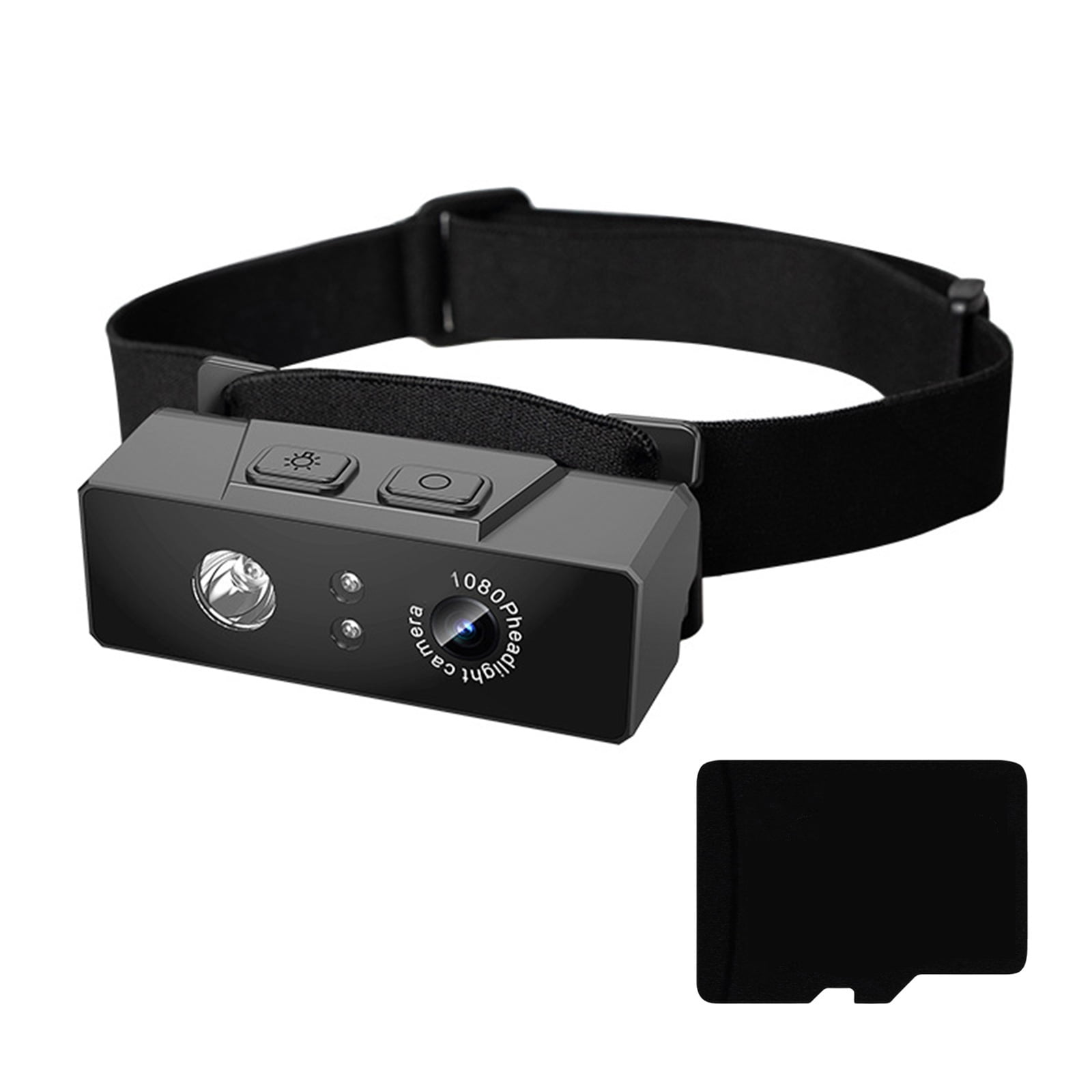 BIBABLYKE Headlamp Camera 1080p Video Recorder with CMOS Sensors LED Action Cameras for Outdoor Cycling and Night Running