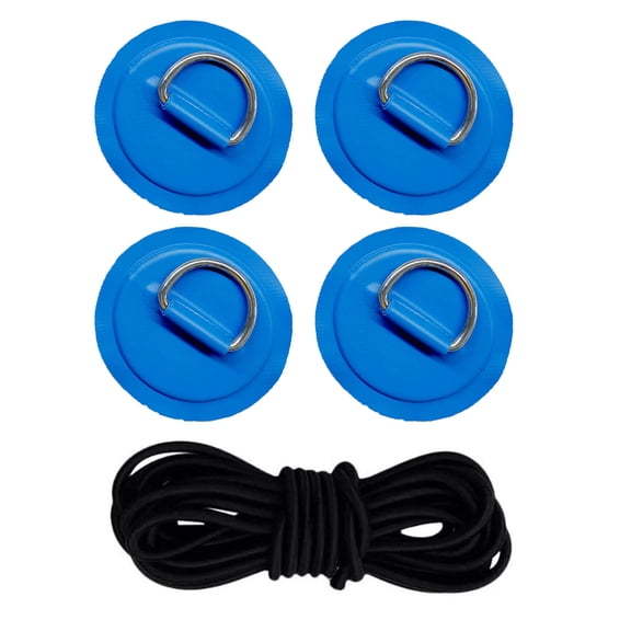 BIBABLYKE Inflatable Boat Kayak D Rings Patches Set PVC Attachment Kit Tie Down Accessory Suitable for Secure Anchoring Tethering