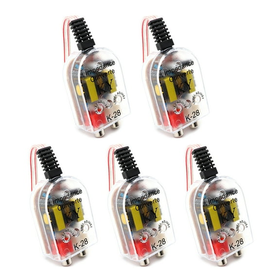 BIBABLYKE Line Output Converter Adjustable Amplifier Add On Module for Car Stereo, 2-Channel Signal Sensing Speakers Adapter