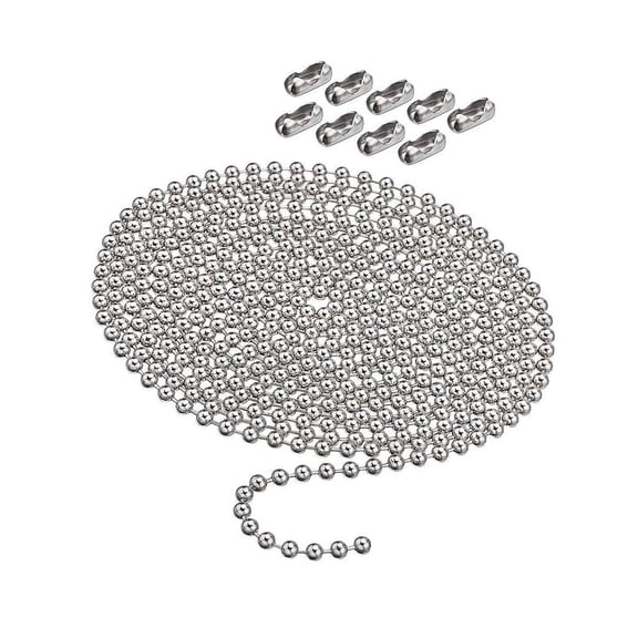 BIBABLYKE Metal Roller Blind Chain Curtain Beads Chain Pull Rope Metal Window Treatments Beads Chain Window Curtain Accessories