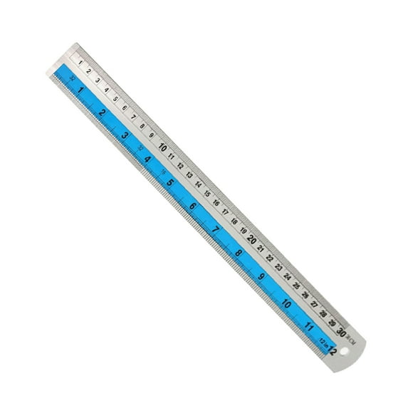 BIBABLYKE Metal Straight Edges Ruler Precise Measuring Tool for DIY Crafting Cutting, Double Side Imperials and Metric Ruler