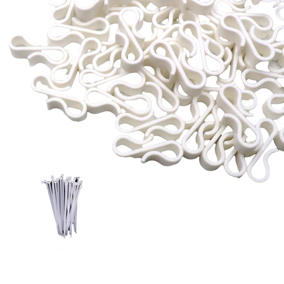 BIBABLYKE Pack Of 120 Outdoor Light Clips Gutter Hooks for String Lights and Cables Plastic Garden Electrician Tool Hook