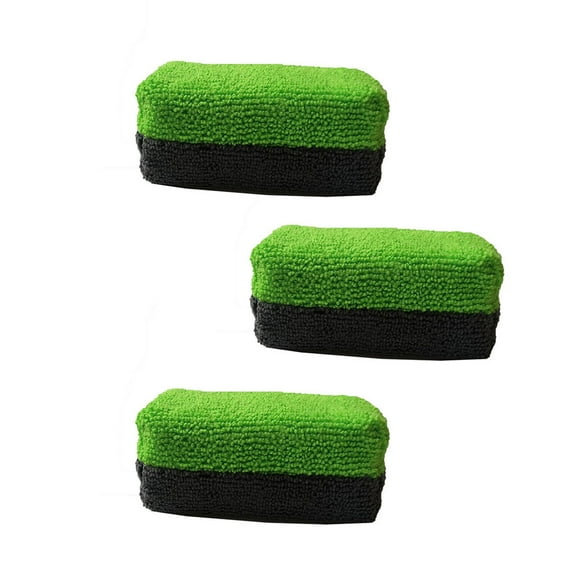 BIBABLYKE Pack Of 3 Microfiber Applicators High Absorbency & Reusable Designs Double Sided Microfiber Sponges set for Car Coating