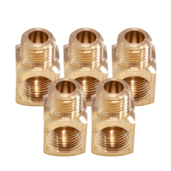 BIBABLYKE Pack Of 5 Brass Square Pipe Fittings Brass Elbow Connectors Metal Corner Pipe Joints for Home Plumbing & Water Supply