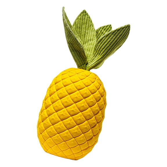 BIBABLYKE Pineapples Dog Chew Toy Natural Rubber Squeaky Toy Treat Dispensing Dog Toy for Teething Puppies