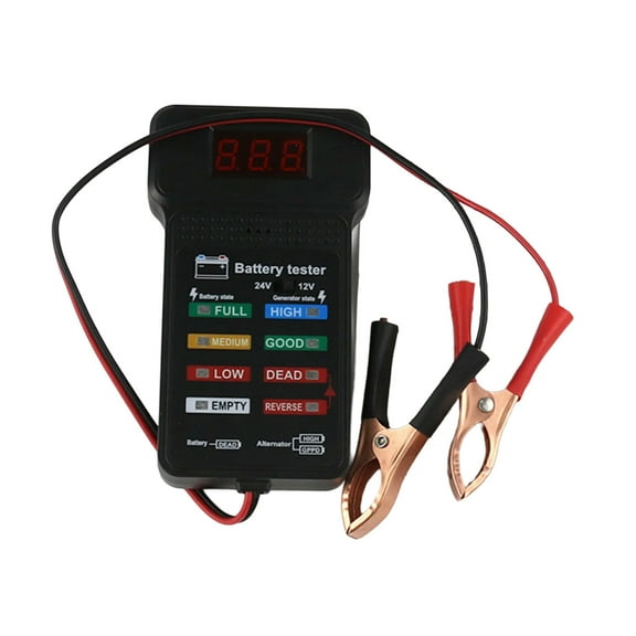 BIBABLYKE Precisions Battery Tester for 12/24V Vehicles Easy to Use Car Battery Diagnostic Tool with Voltages & Capacity Display