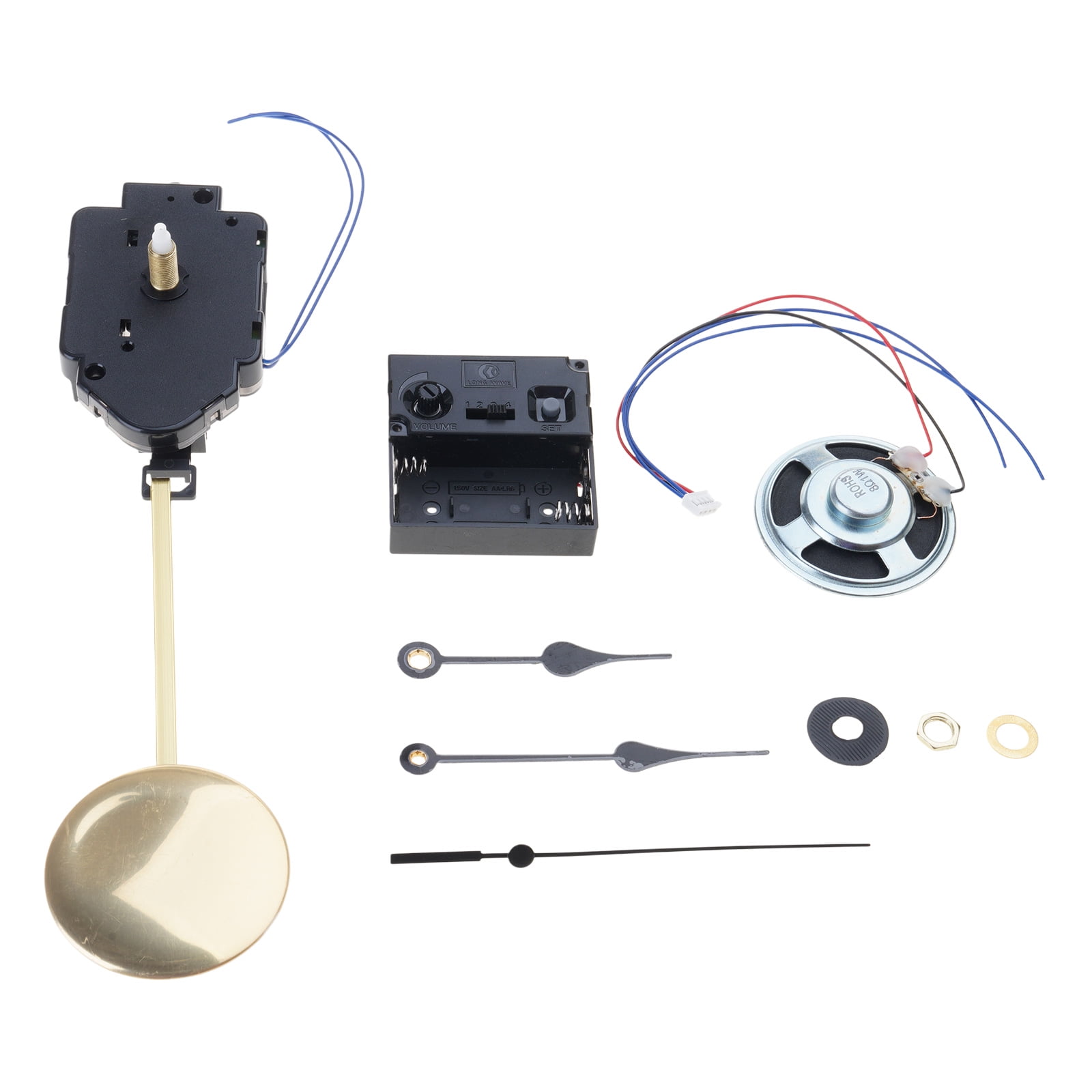 BIBABLYKE Quartzs Pendulum Clock Movement Mechanism DIY Repair Parts Replacement Kits with Melodies Chimes Box Horn Accessories