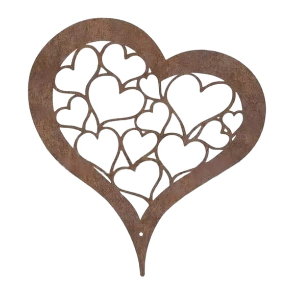 BIBABLYKE Rusty Stake Heart Statue Rusted Heart Shaped Figurines Plant for Indoor and Outdoor Sculpture Decors