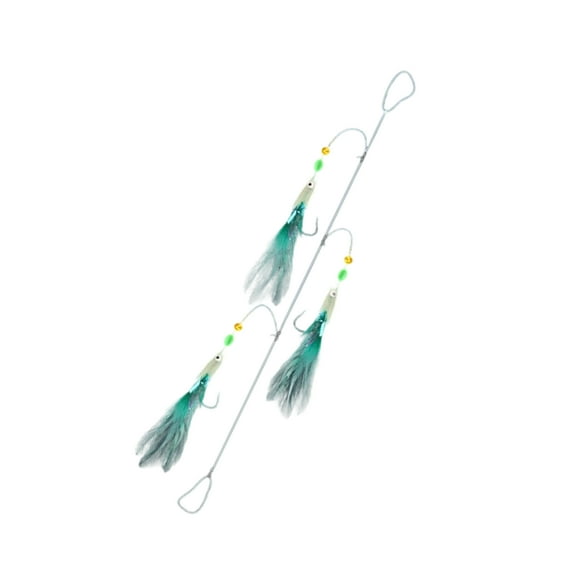 BIBABLYKE Sabiki Rig Fishing Baits Lures Rig with Glow Beads High Carbon Steel Hook Glow Fish String Hook Fishing Baits Hook