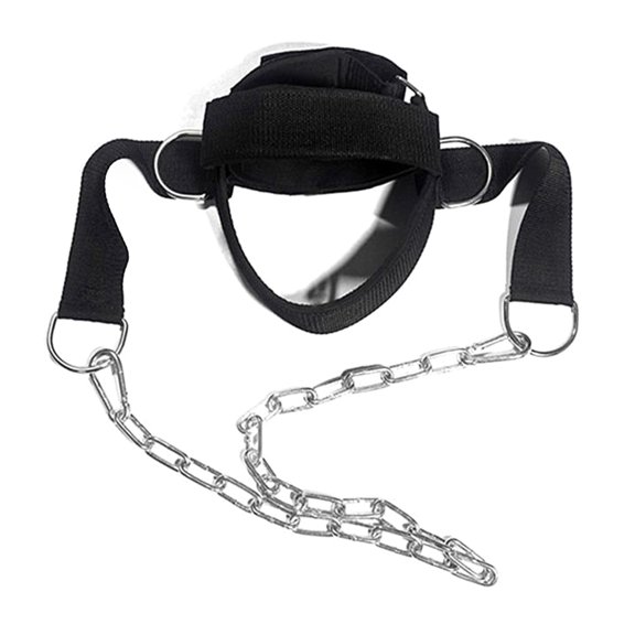 BIBABLYKE Sports Neck Harness Weightlifting Thick Neck Strap Trainer for Workout Strength Resistance Hat Muscle Builder with Chain